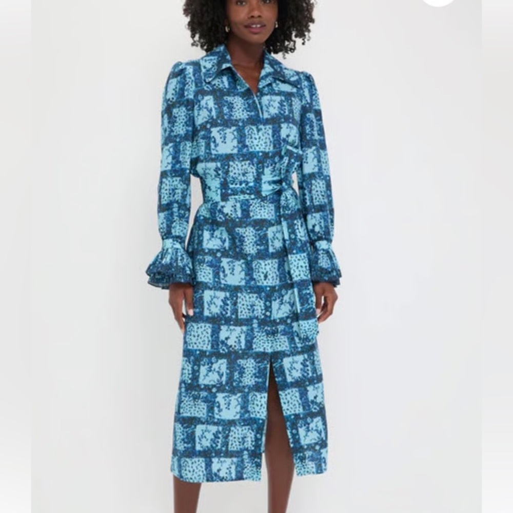 Tuckernuck Blue Printed Midi Dress